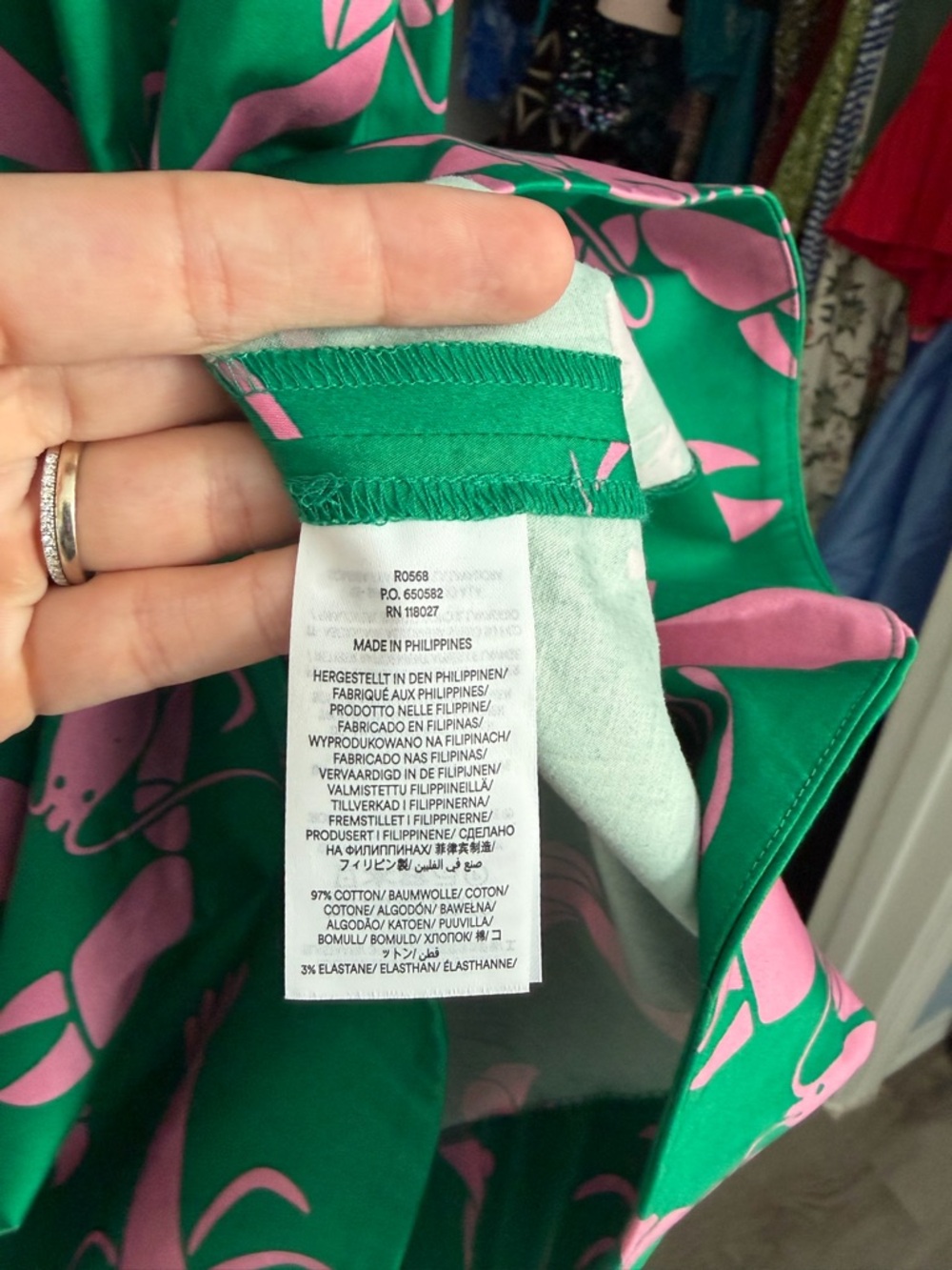 Boden Green Midi Skirt with Pink Lobster Print 4P - Picture 6 of 9